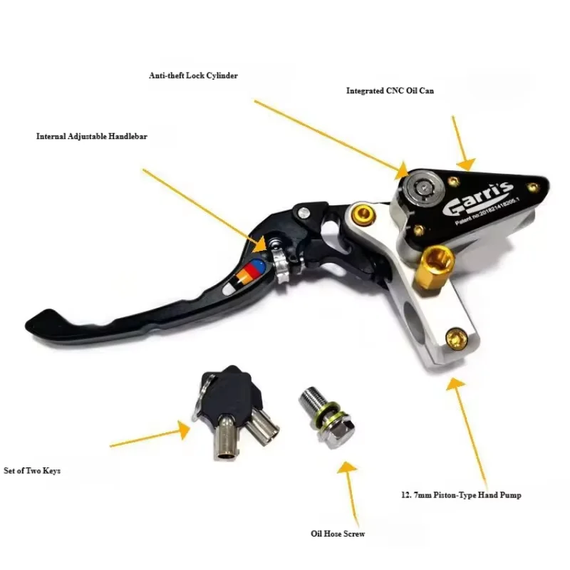CNC Hydraulic Brake Clutch Pump with Anti-Theft Lock | Motorcycle