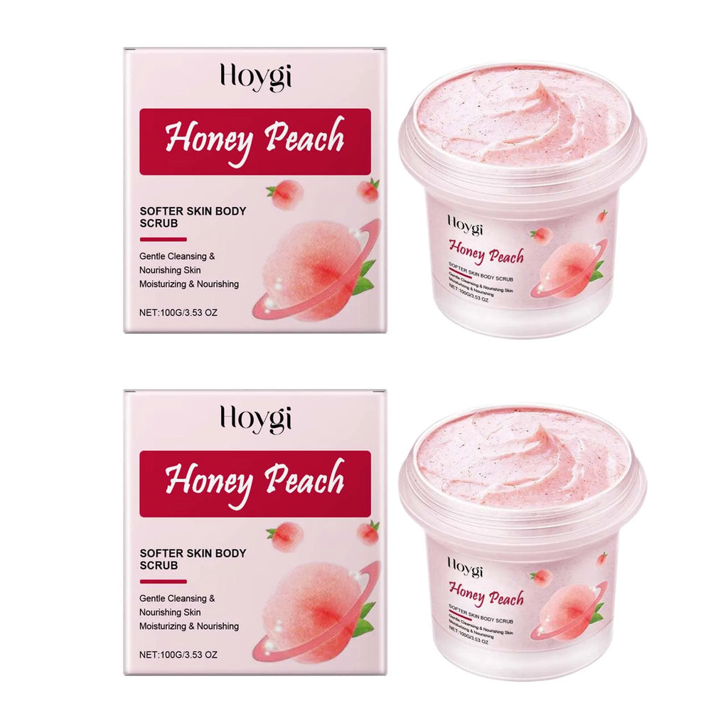 Honey Peach Body Scrub – Exfoliating & Brightening Skin Cleanser Body Scrub Zpaxo 2 x 100g boxed