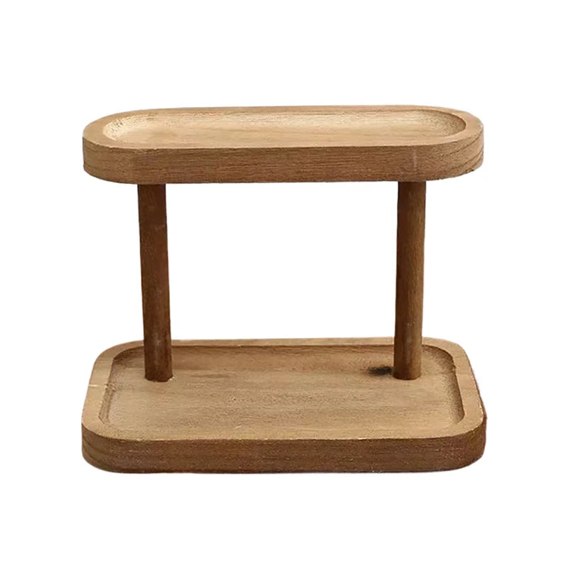Versatile 2-Tier Wooden Storage Rack Kitchen&tea Room-countertop