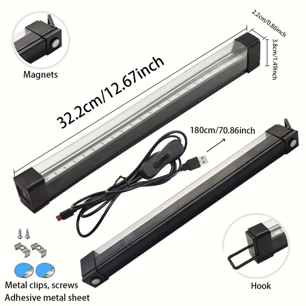 9W Magnetic Black Light Bar Portable UV Lamp USB Fluorescent Strip