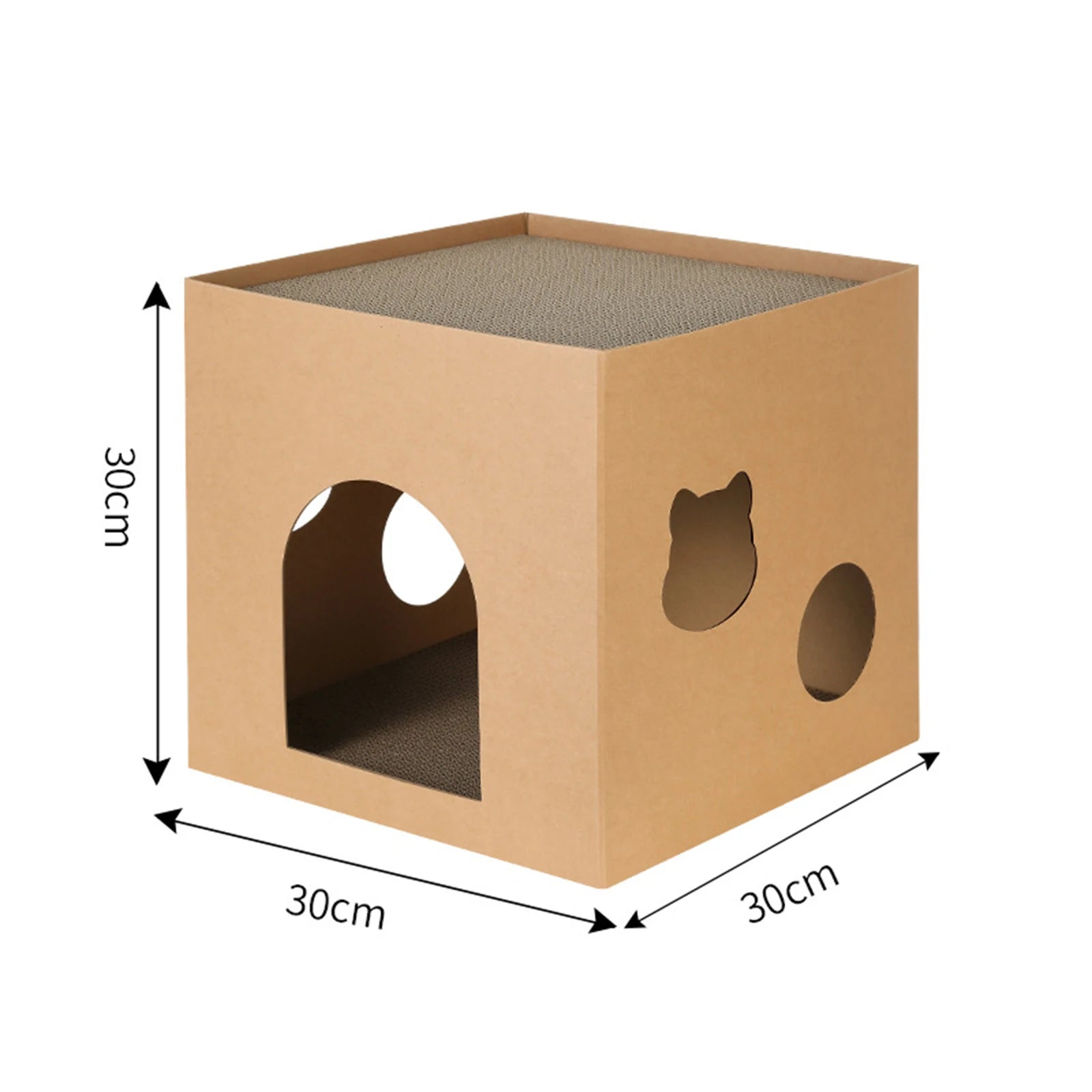 Cat Cardboard House with Scratch Pads Corrugated Cardboard Scratcher Cat Box Cats Bed for Cat Rabbit Small Animals Bunny indoor Zpaxo