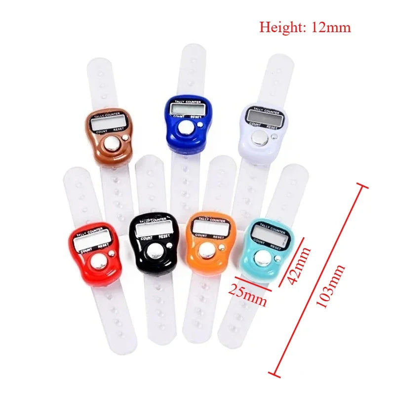 2PCS Mini Electronic Finger Counter Hand Tally Clicker Counter Ring Digital Counters Knitting Row Counter Stroke Contador Zpaxo