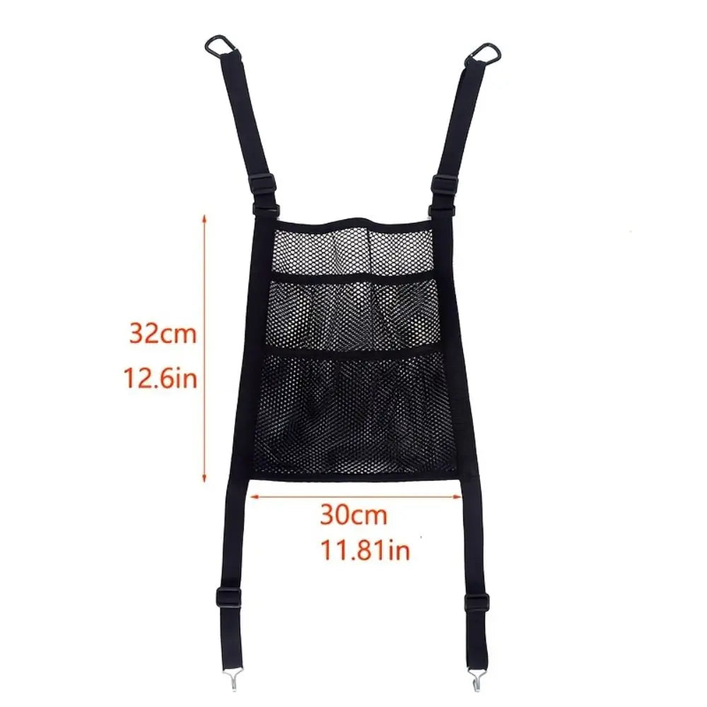 Multi-functional Design Car Seat Storage Bag 3-layer Construction Elastic Edge Mesh Storage Bag Mesh Material Zpaxo