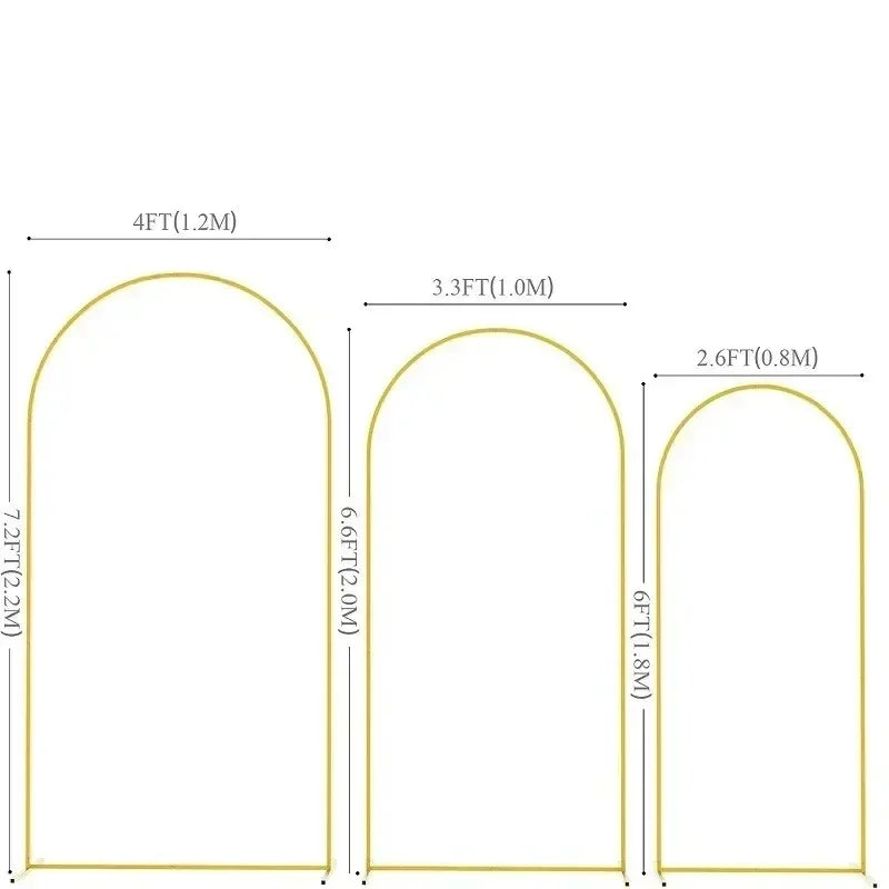 Hot 1PCS Gold Wedding Arch Stand, Party Decor Balloon Arch, 2025 New Frame Backdrop Holder Bracket,Size 4FT 5FT 6FT 6.6FT 7.2FT Zpaxo