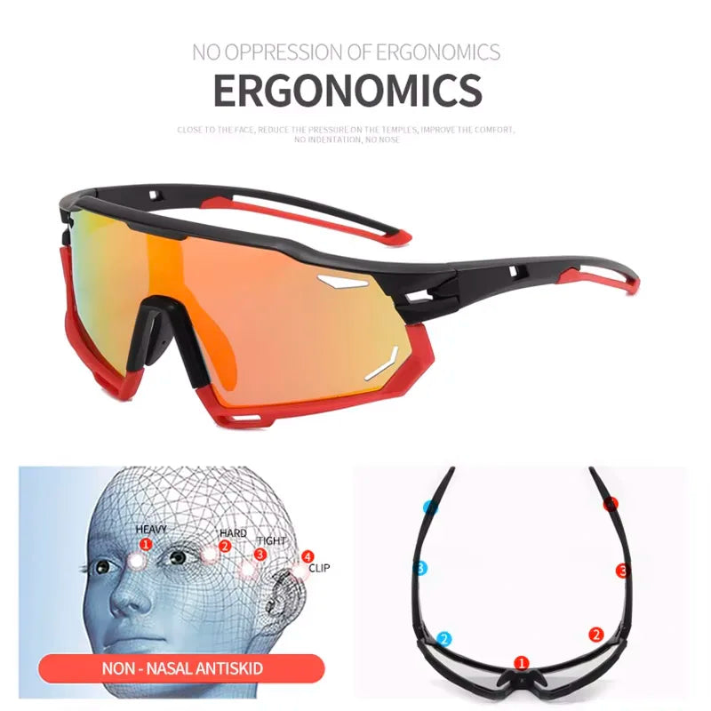 Polarized Sports Glasses Photochromic Men's and Women's Bike Eyewear Outdoor MTB Cycling UV400 Sunglasses Road Bicycle Goggles Zpaxo