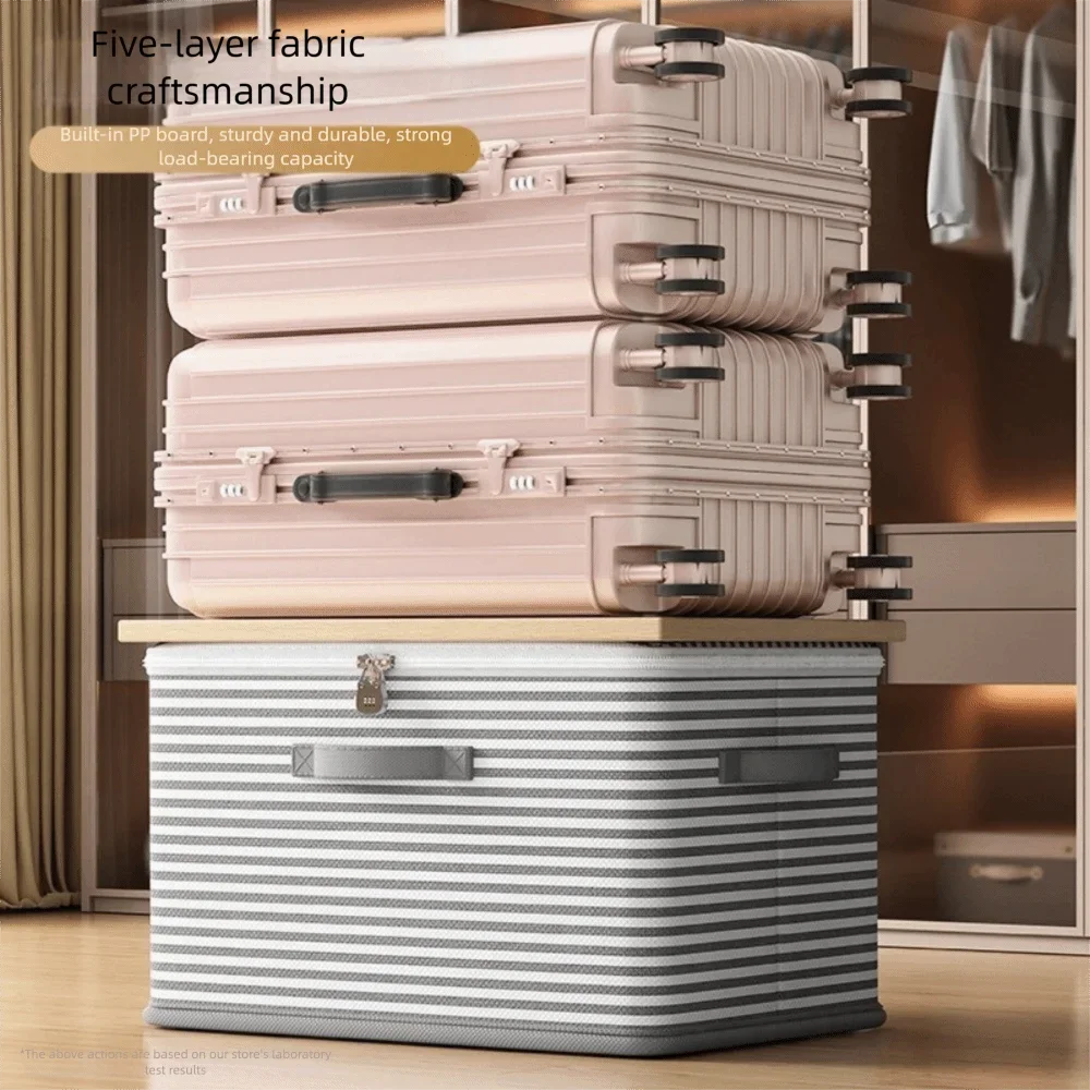 4-Pack Foldable Storage Boxes | Password Lock & Dust-Proof Zipper Foldable Storage Box Zpaxo