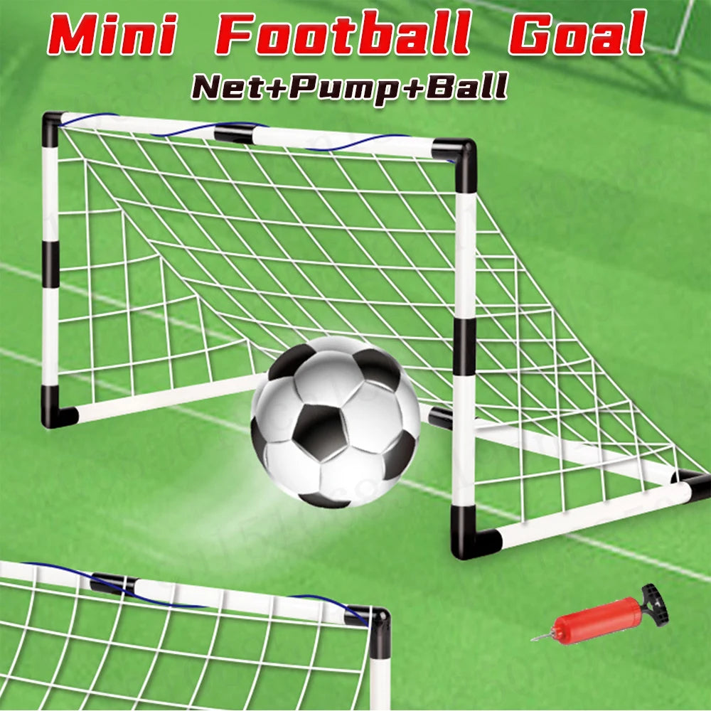 Mini Football Goal Pump Ball Sports Toy Indoor Outdoor Kids Soccer Zpaxo