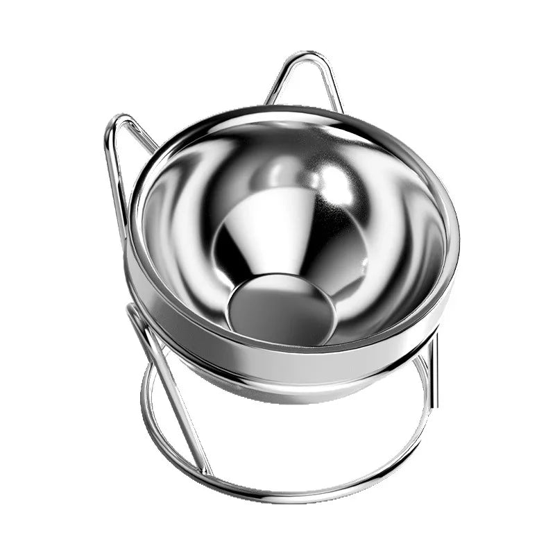 Stainless Steel Cat Bowl Cat Food Bowl Pet Bowl Cat Drinking Water Bowl RiceAndfood Bowl Oblique Mouth Protect Cervical Vertebra Zpaxo Silver