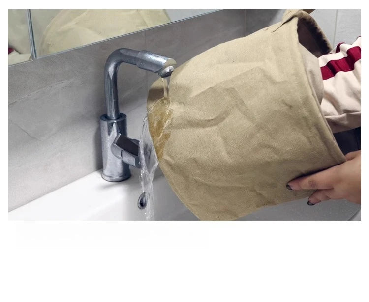 Fabric dirty clothes basket folding large dirty clothes bucket clothes storage bucket drawstring storage bucket Zpaxo