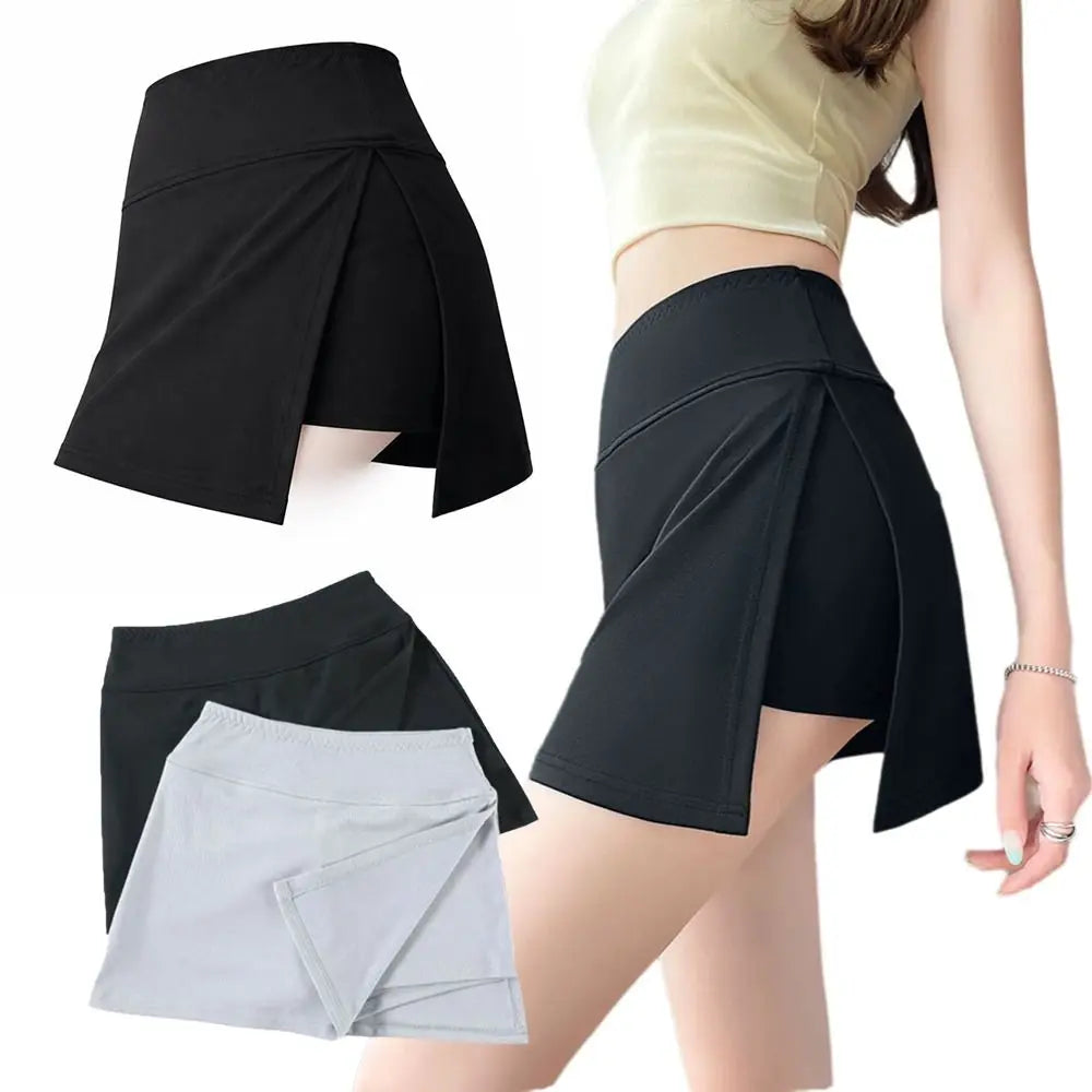 Y2K High-Waist Tennis Skirt Quick-Drying Elastic Sports Shorts Slim Running Pants Yoga Practice Zpaxo