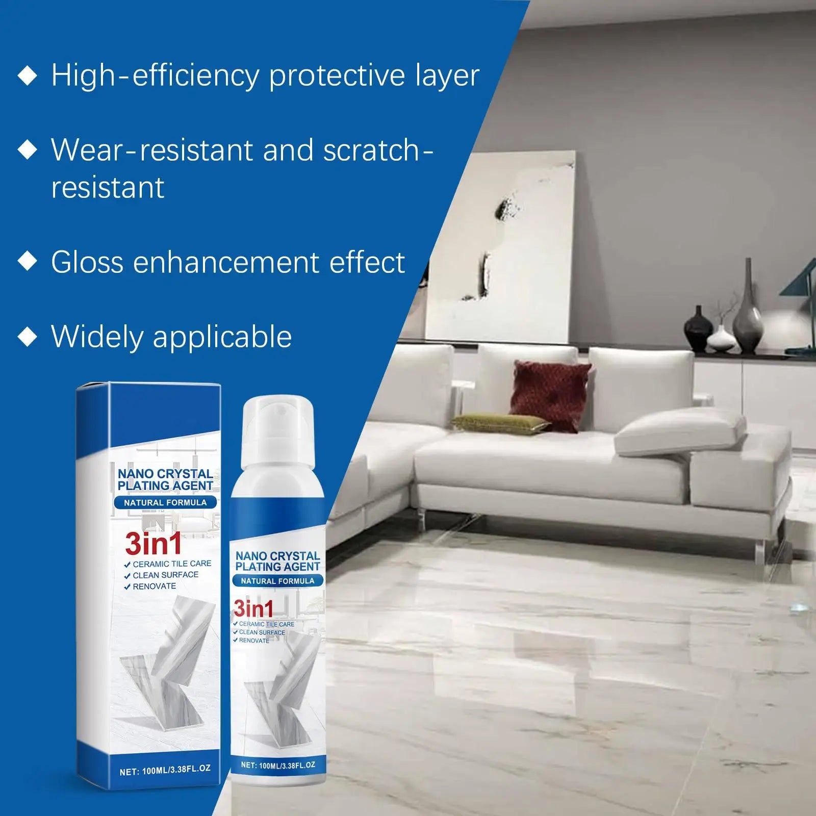 Nano Crystal Plating Spray Stone Tile Scratch Repair Coating Agent