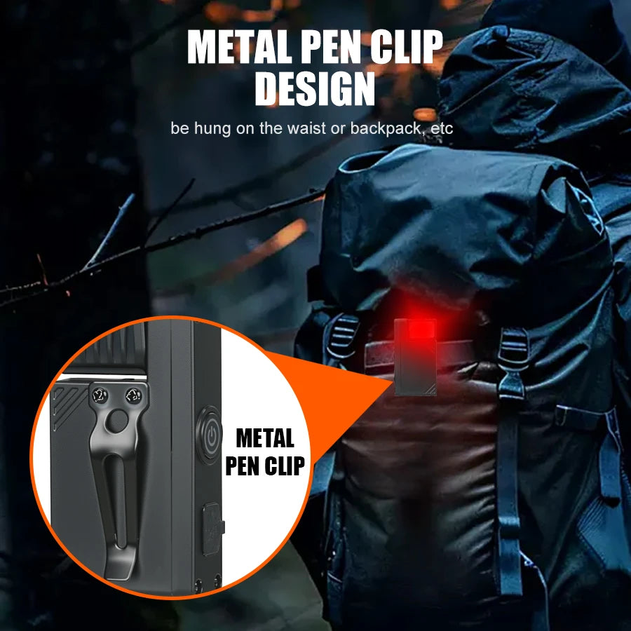 Mini EDC Flashlight 800LM – 5-Mode LED, Magnetic Clip, USB-C EDC Flashlight Zpaxo