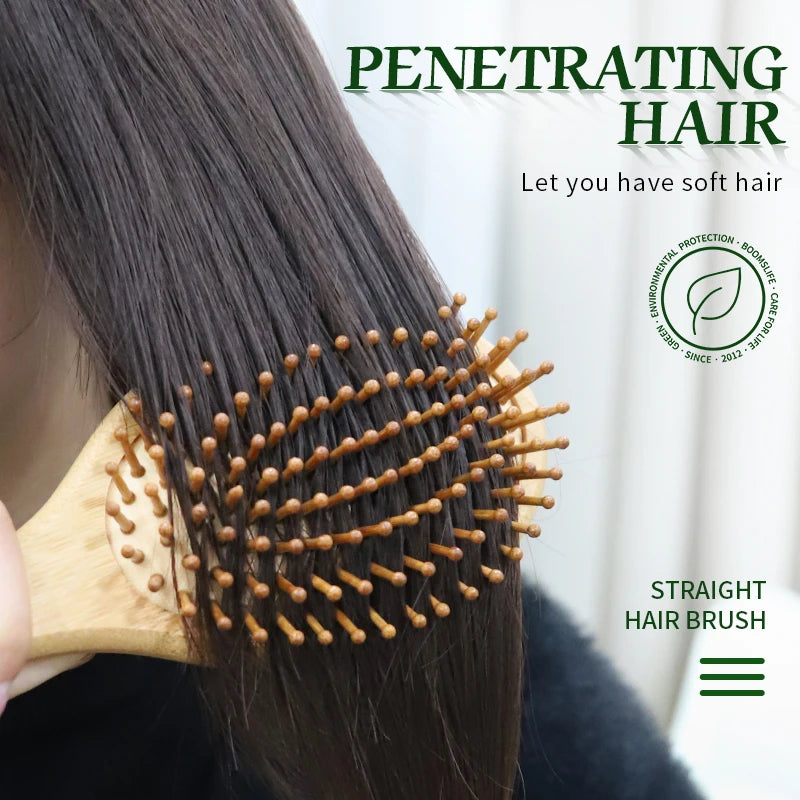 Bamboo Hair Brush Women Styling Hair Comb Hairbrush Wide Teeth Bamboo Combs for Hair Smooth Massage Scalp Brush Barber Comb Zpaxo