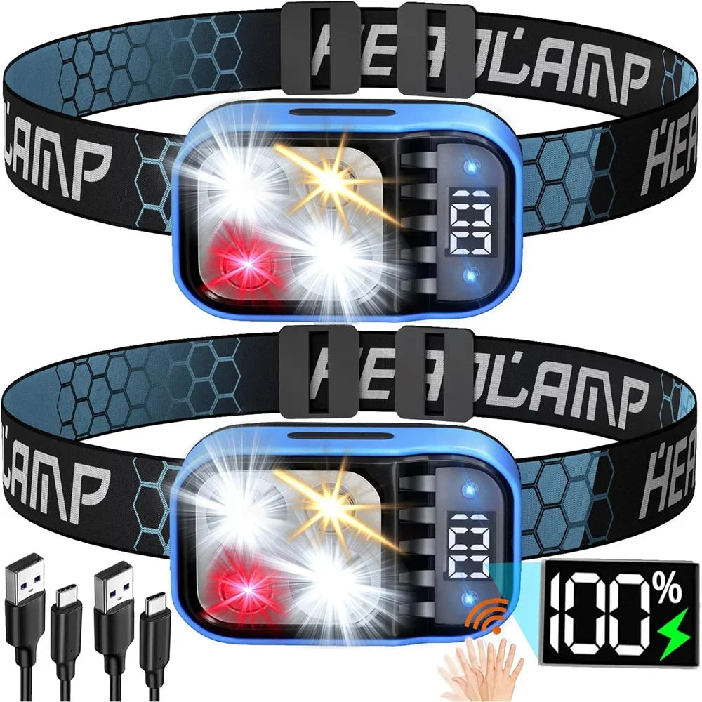 ESMARTER LED Rechargeable Headlamp – Motion Sensor, Waterproof
