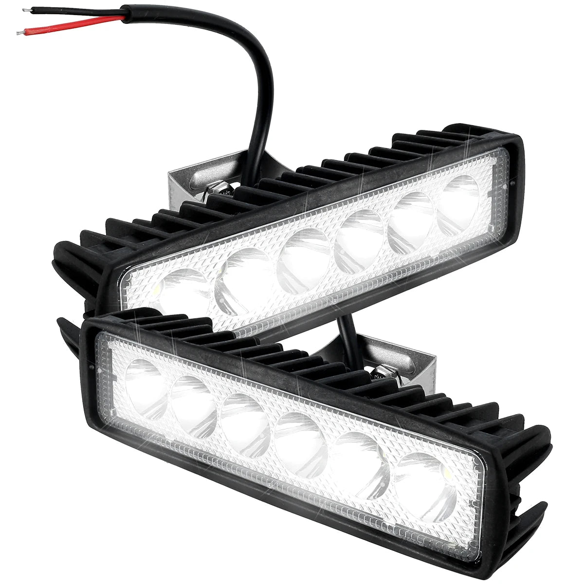 1/2Pcs LED Work Light Strip Shape Light Bar 6000K Flood Spot White Off Road Head Car light IP67 Auto parts For Multiple Scenes Zpaxo 2PCS 2800LM