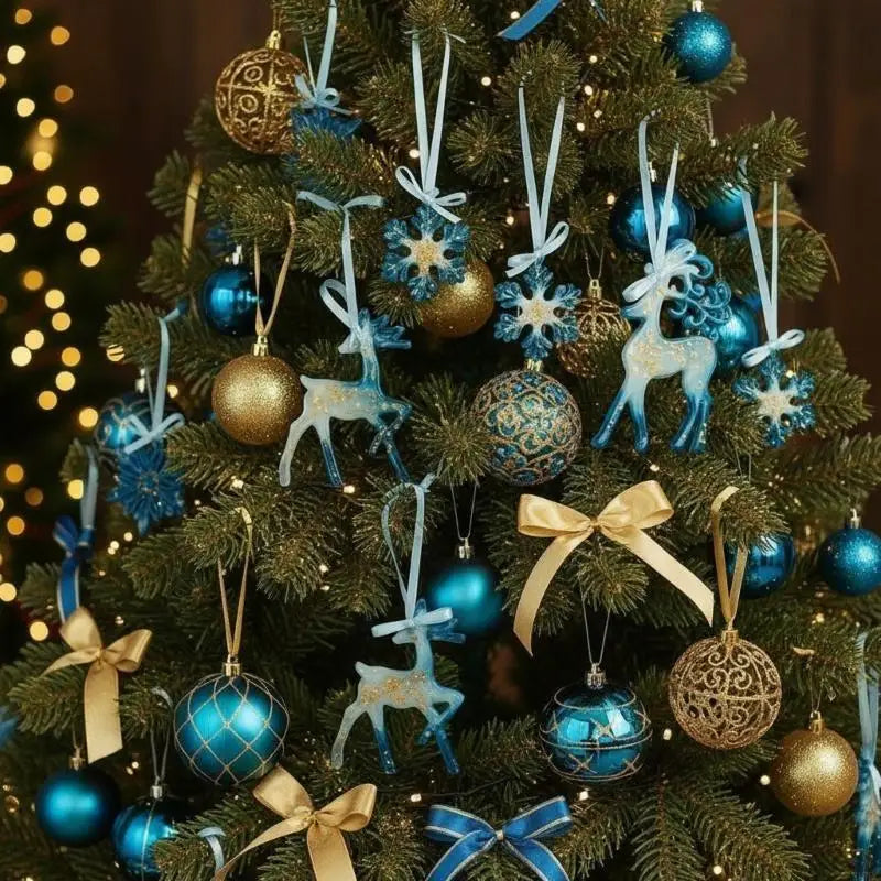 Christmas Holiday Ornament Reindeer Snowflake Resin Waterproof Easy