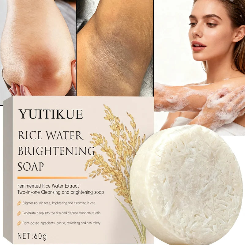 Rice Water Brightening Soap – Kojic Acid & Hyaluronic Acid Brightening Bar Soap Zpaxo