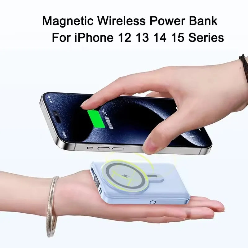 20000mAh Portable Fast Charger Magnetic Wireless Power Bank with Cable Stand External Battery for iPhone Samsung Xiaomi Magsafe Zpaxo