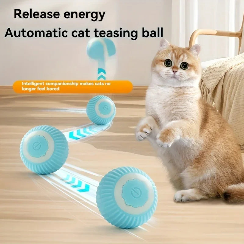 Cat Interactive Ball Toy Automatic Rolling Ball Faux Tail Rechargeable Pet Electric Toy Dog Cat Training Imitate Mouse Products Zpaxo