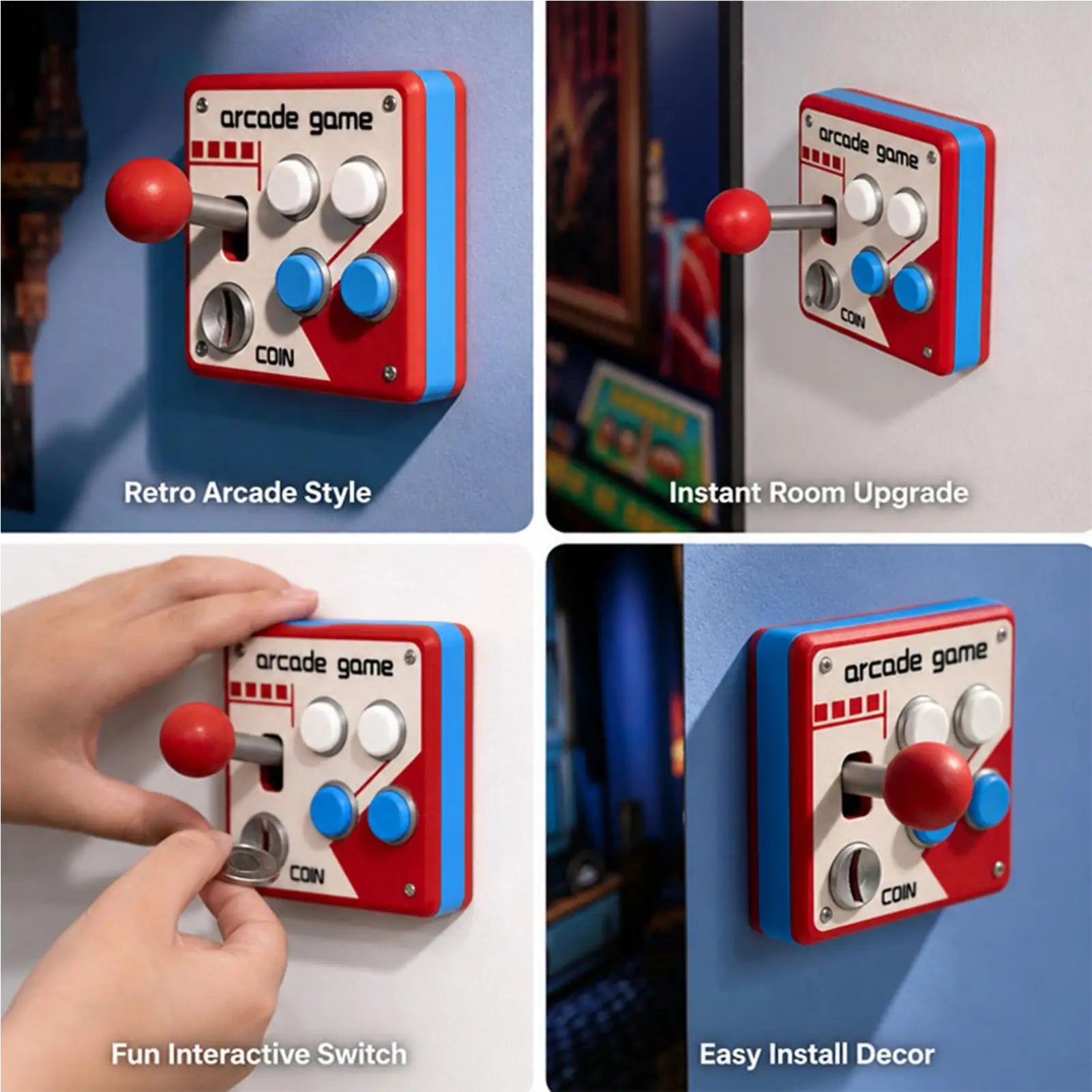 Switch Panel Cover 3D Printed Joystick Switch Panel Cover Home Decor Room Decorations for Kitchen Living Room Bedroom Bathroom Zpaxo