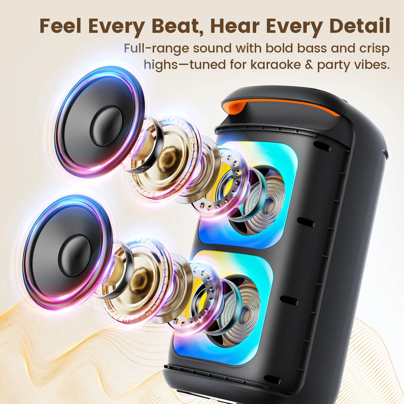 T37 Large Bluetooth Speaker Karaoke Machine Two Microphones Usb Tf