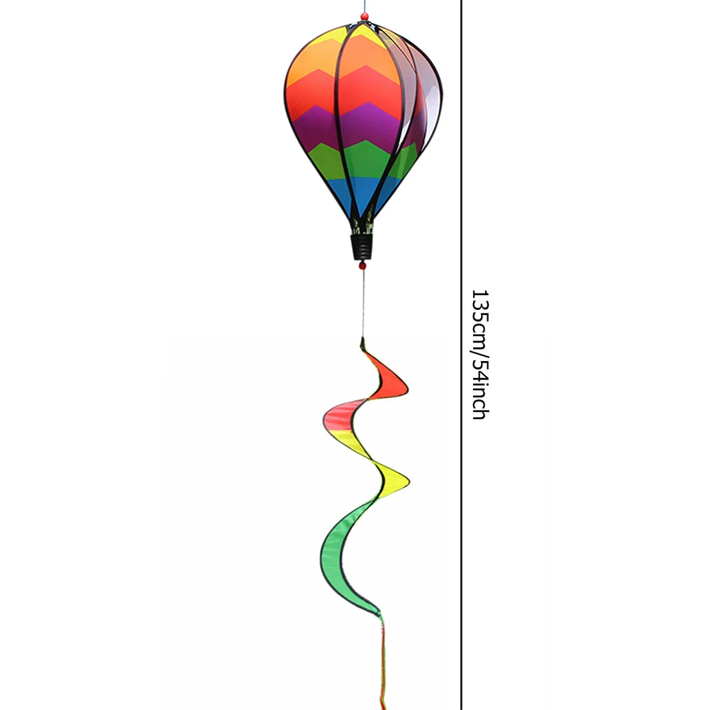 Air Balloon Wind Spinner Rainbow Hanging Twister Outdoor Windmill