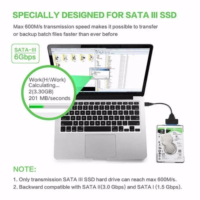 SATA USB 3 0 2 Cable External HDD SSD Hard Drive 22 Pin Adapter III Zpaxo