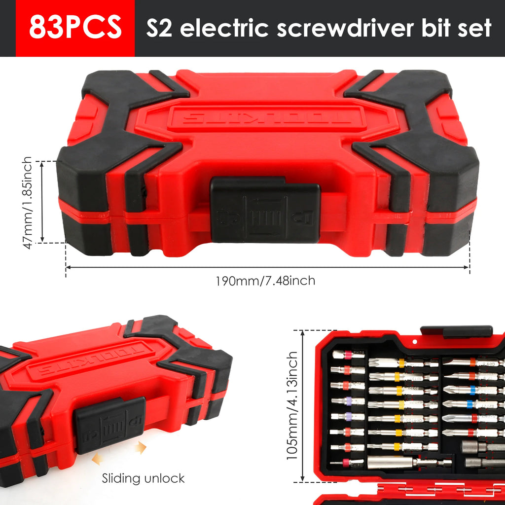 83Pcs Screwdriver Bit Set Colorful Security Bits Electric Screwdriver Set with Case Portable Steel Magnetic Long Drill Bit Set Zpaxo 83 in 1