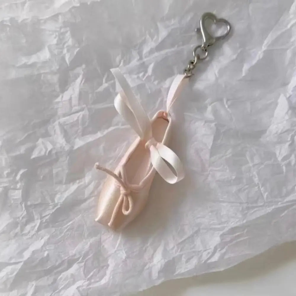 Bag Pendant Ballet Shoes Keychain Pink Handmade Mini Keyring Phone Zpaxo
