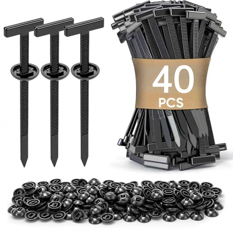 Self-Locking Cable Ties, Nylon Wire Management Clamps with Nails for Automotive Repair, Home DIY Tools Zpaxo 40PCS