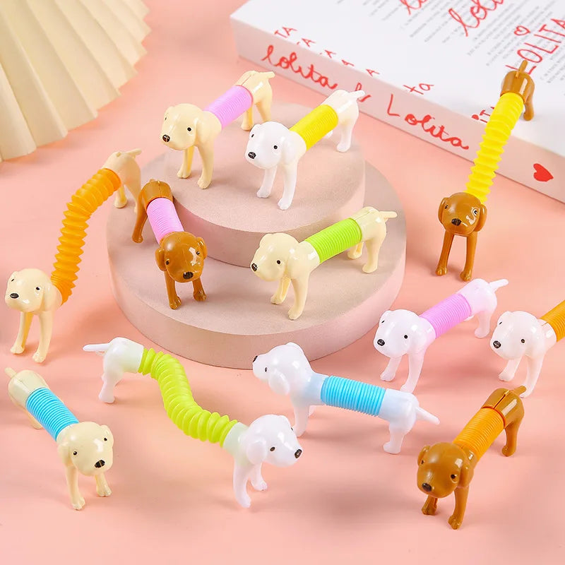Stretchable Dog Stress Relief Pop Tubes Toy Kids Birthday Party