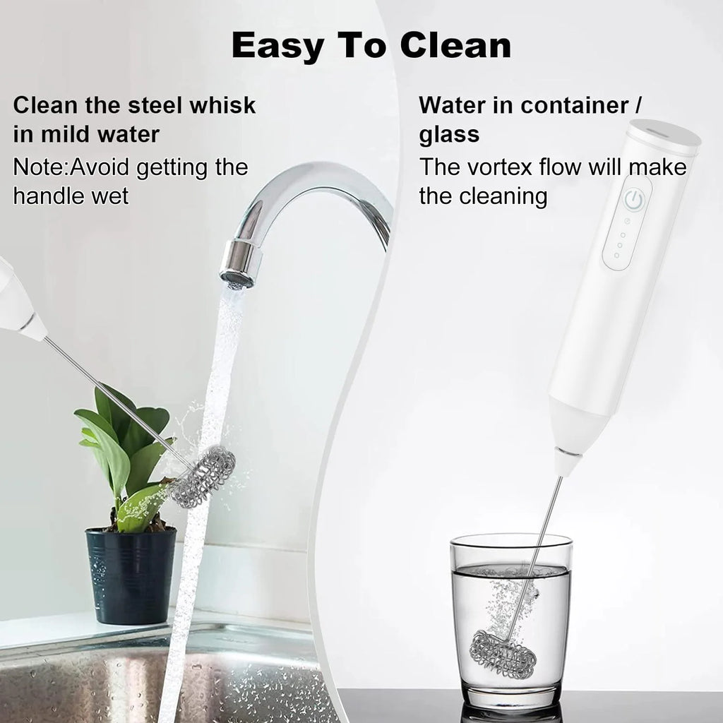 3 Speeds USB Rechargeable Mini Milk Frother Electric Coffee Foam Maker Handheld Egg Beater Mixer Blender Zpaxo