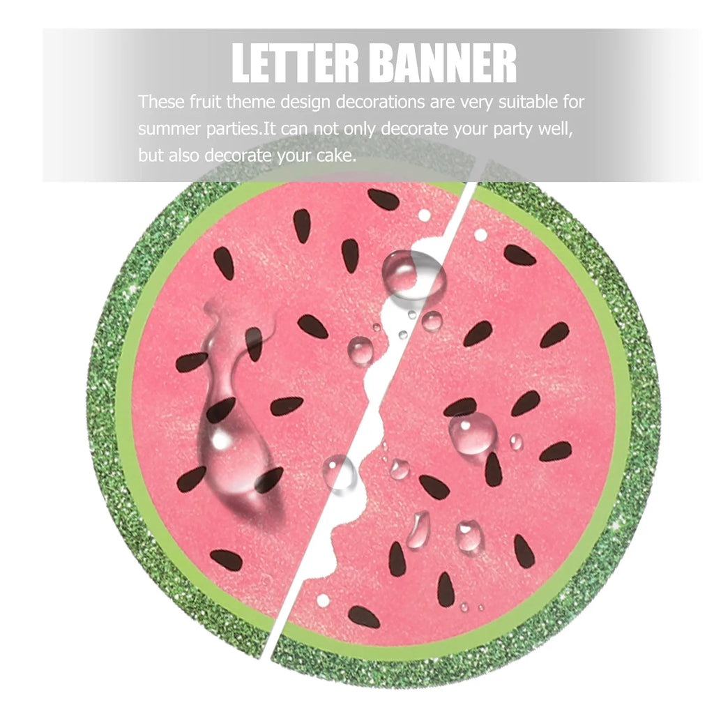 1Set Watermelon Banner Summer Party Supplies Cake Picks Birthday Party Decoration Accessories Decor for Birthday Zpaxo