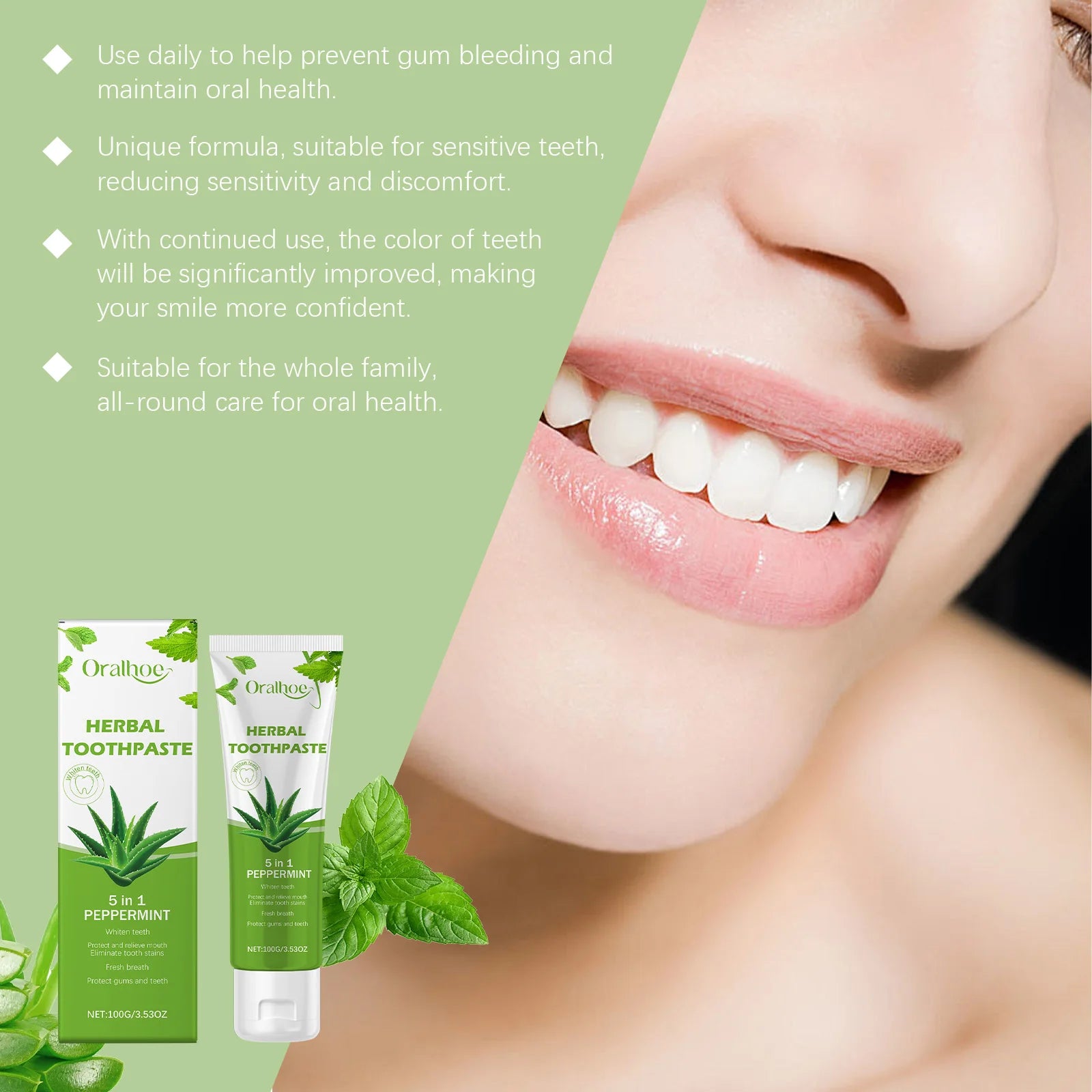 Oralhoe Aloe Vera Toothpaste – Whitening & Enamel Protection Whitening Toothpaste Zpaxo