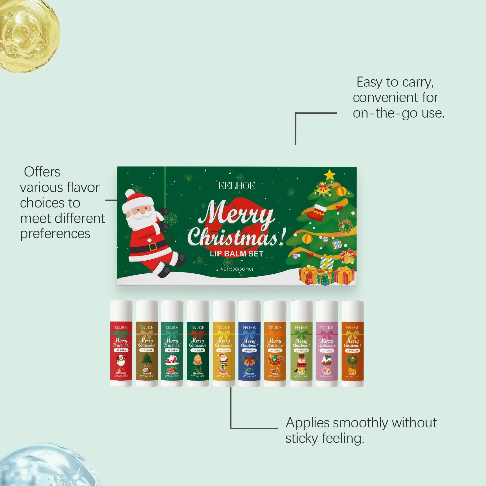 Christmas Lip Balm Set – Hydrating Glossy & Plump Lips Lip Balm Set Zpaxo