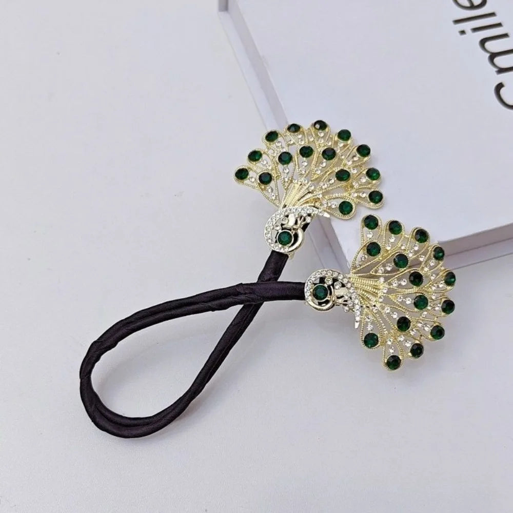 Elegant Peacock Shape Hair Bun Maker Twist Headwear Easy Fast Snap Hairstyle Twist Roll Hair Tool Hair Curler Women Zpaxo Green
