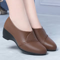 Versatile Wedge Middle-aged Elderly Comfortable Mom Shoes Spring Zpaxo MYQ7519 Brown 36(insole 22.6cm) China Mainland