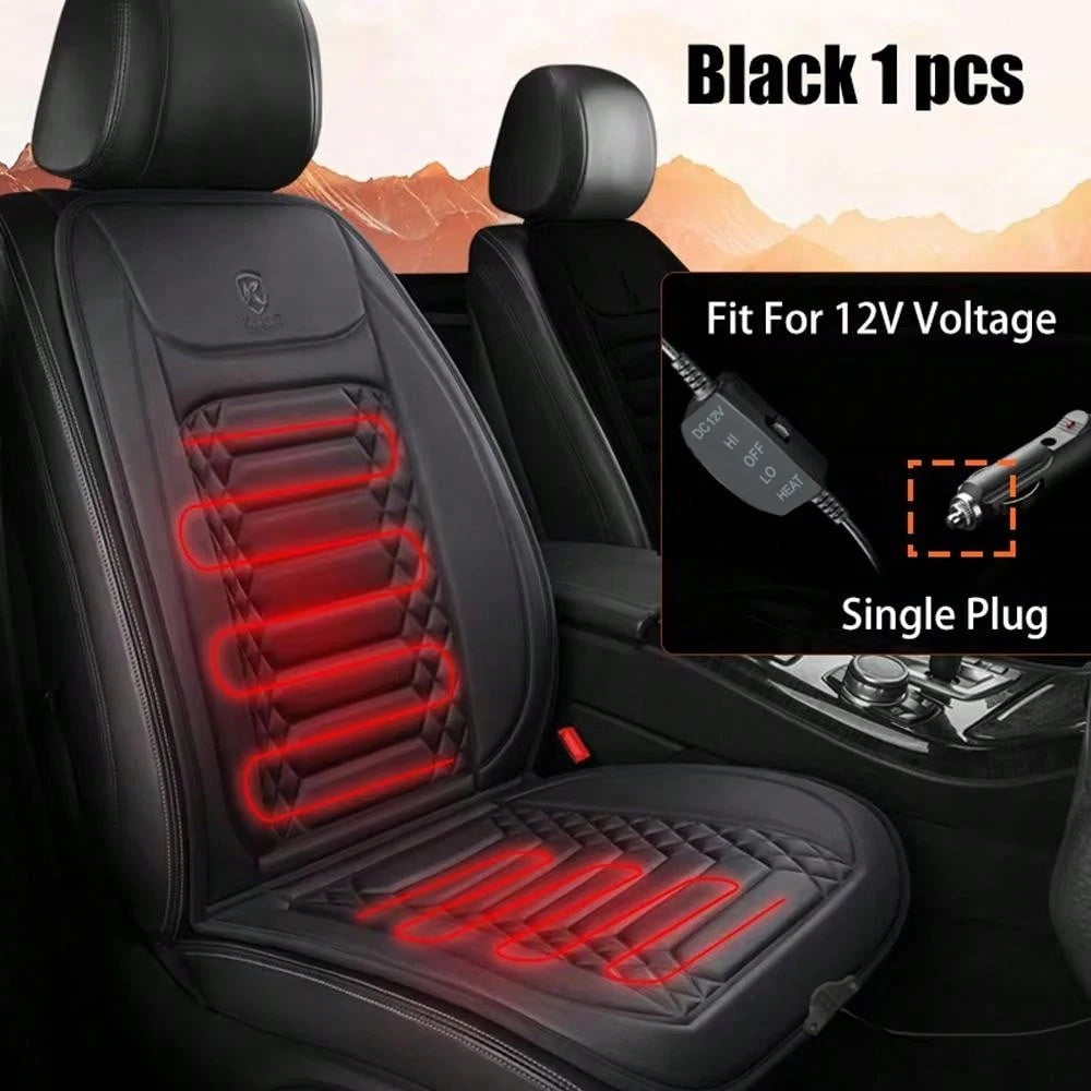 12V Heated Car Seat Cover Heating Pad Fast Car Seat Heater Flannel Heated Cars Seat Protector Seat Heating Cover Car Accessories Zpaxo Single-seat