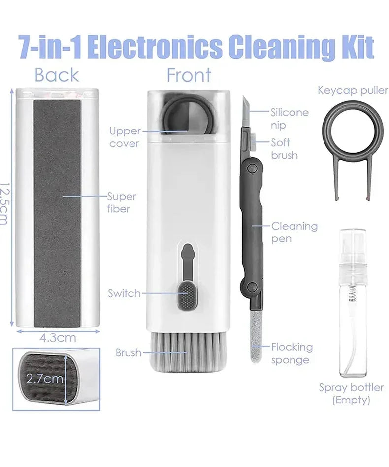 Keyboard Cleaning Kit 7-in-1 Laptops Cleaner with Keycap Puller, Multifunctional Keyboard Brush Cleaning Set for Airpods Phone Zpaxo