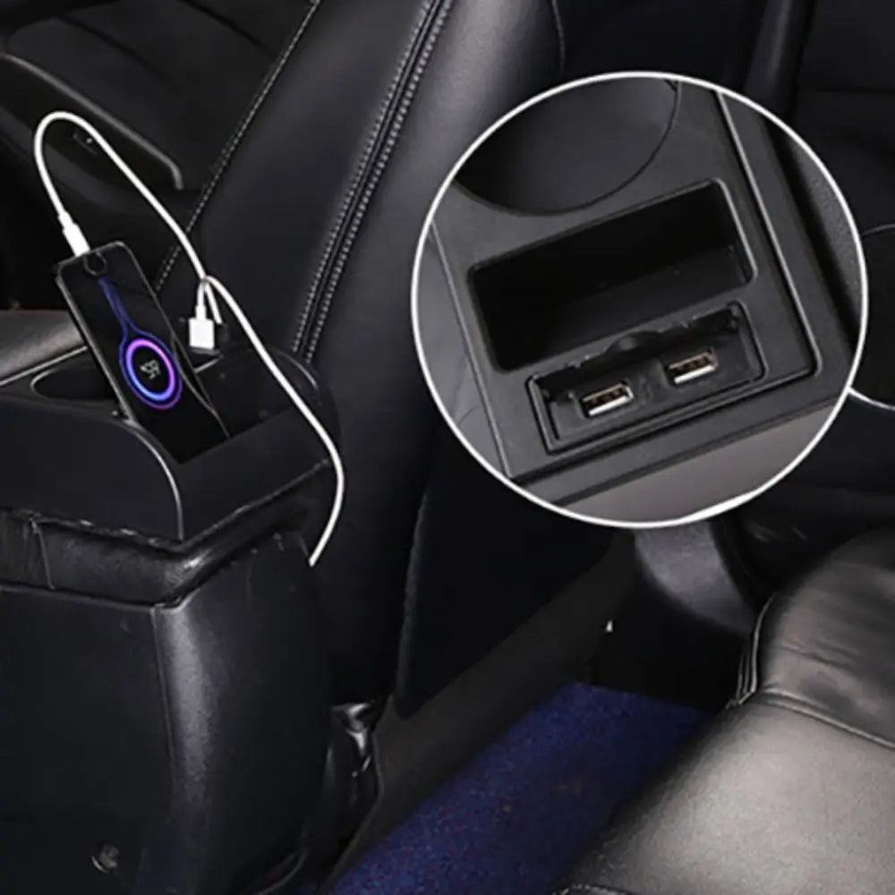Cup Holder Armrest Heightening Cushion Large Capacity Easy To Install Car Armrest Storage Box Phone Slot Scalable Zpaxo