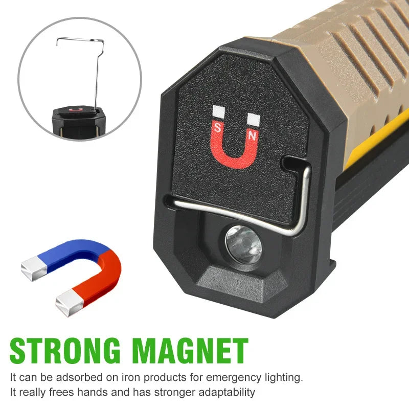 KDULIT 7-Mode COB LED Work Light – Magnetic Foldable Type-C