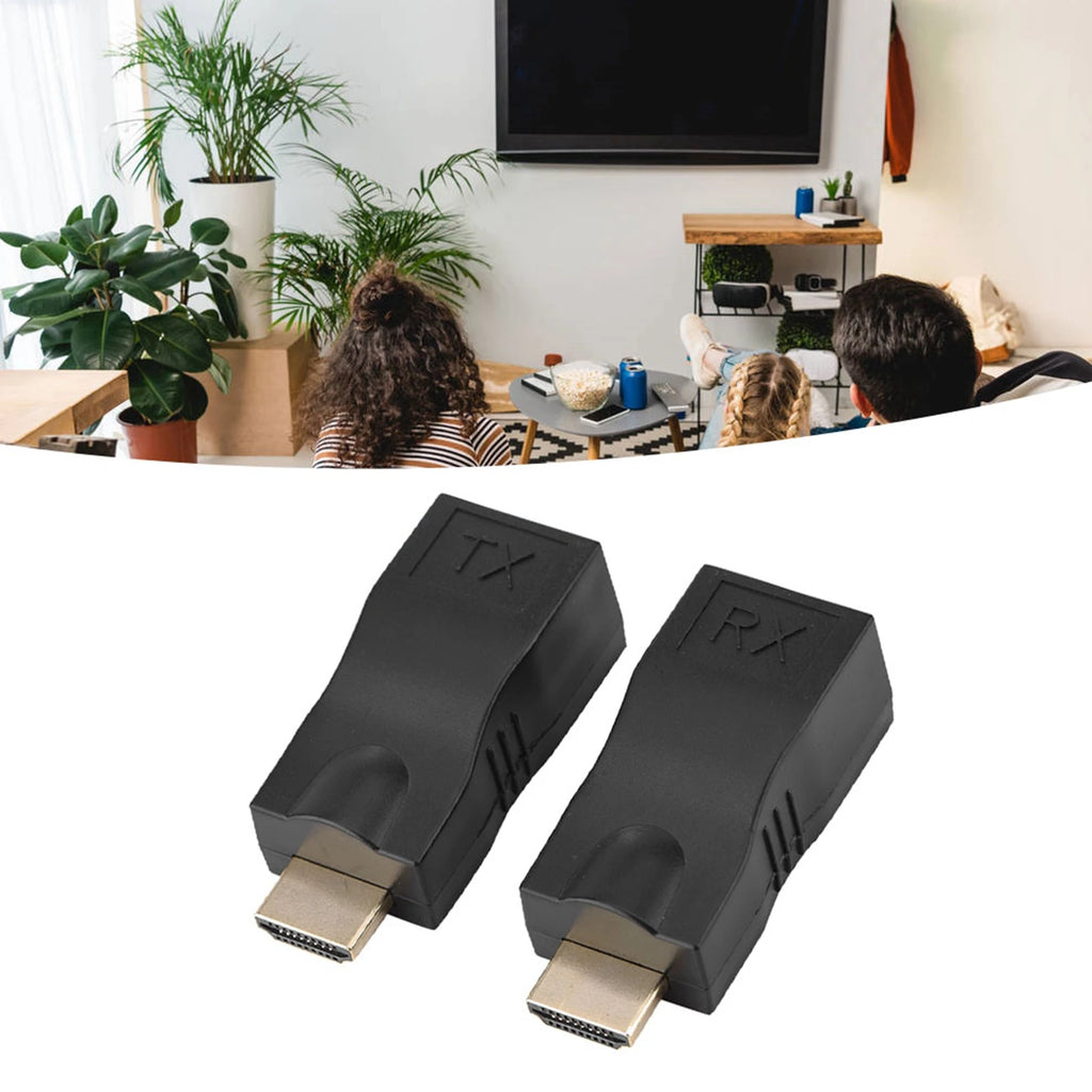 Single Cable Extender 2x HDMI 30m RJ45 Network Converter Repeater