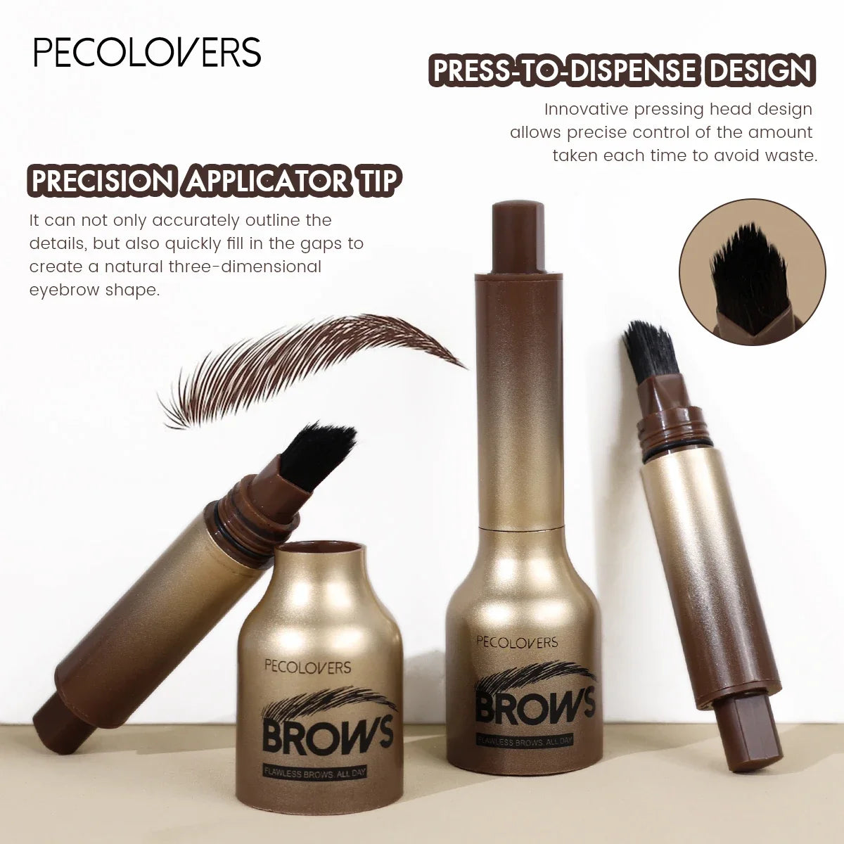 1pc 3D Wild Eyebrow Pencil Microblading Eyebrow Tint Pen Square Angled Brush Brow Dye Cream Anti-smudge Waterproof Zpaxo