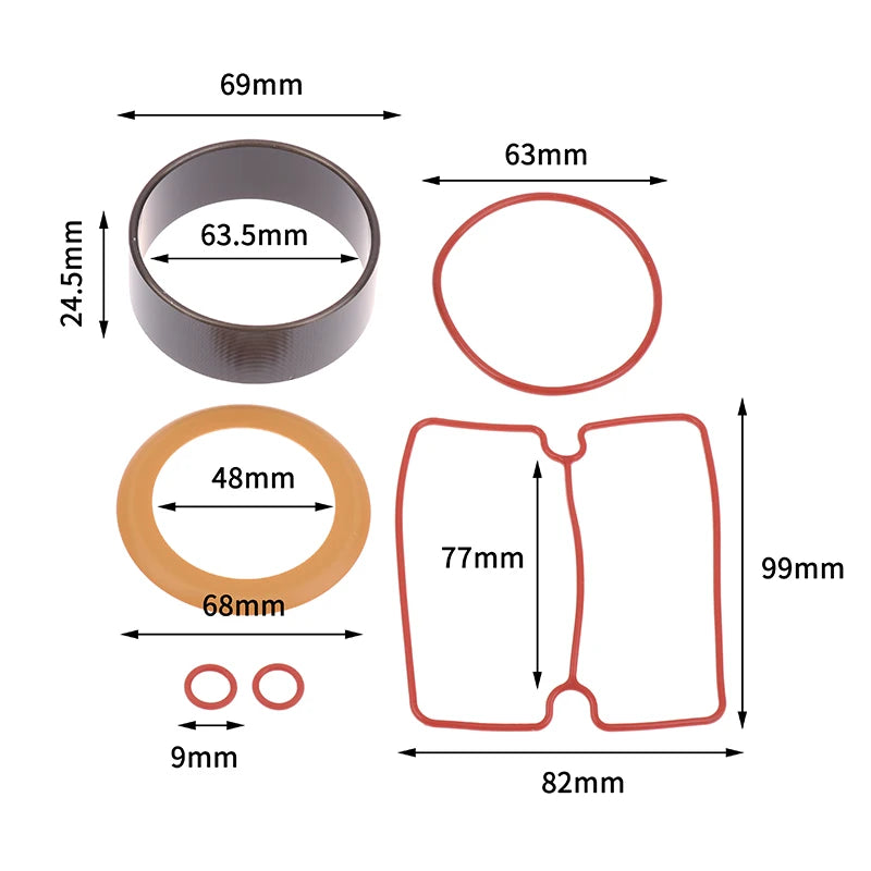Vacuum Pump Oil-Free Mute Air Compressor Cylinder Sleeve Piston Cylinder Ring Kit For Mute Air 550W 750W 1100W 1500W Zpaxo 550W