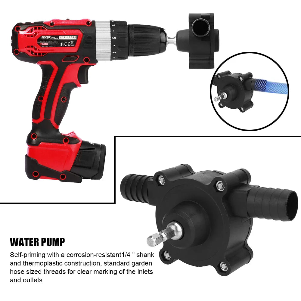 Electric Drill Pump Diesel Oil Fluid Water Home Garden Outdoor Tool