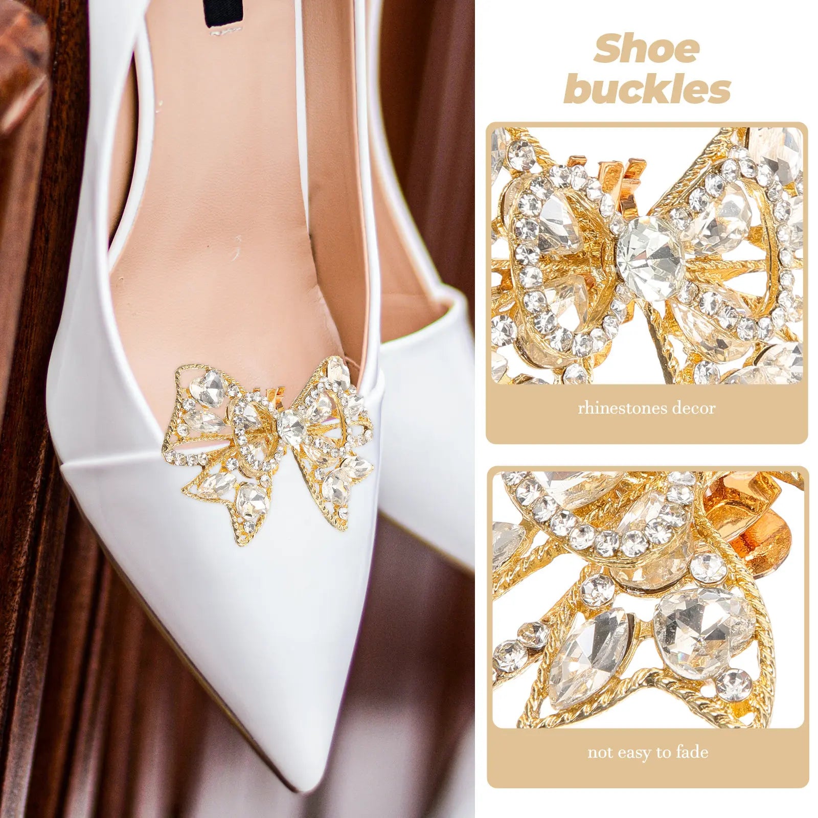 Bow Shoe Clips Bridal Wedding Shoes Charms Buckle Removable Women