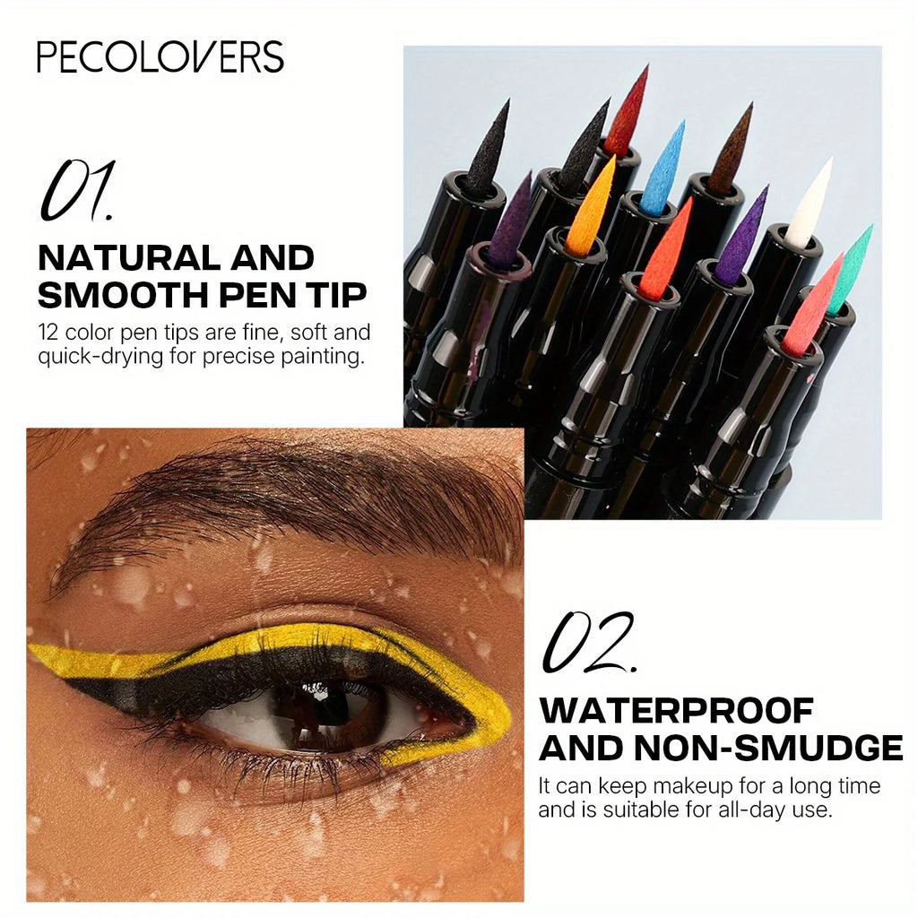 Waterproof Non-Smudge Liquid Eyeliner Pen Colorful Matte Smooth Quick Dry Easy To Wear Eyeliner Non Smudging Beauty Makeup Zpaxo