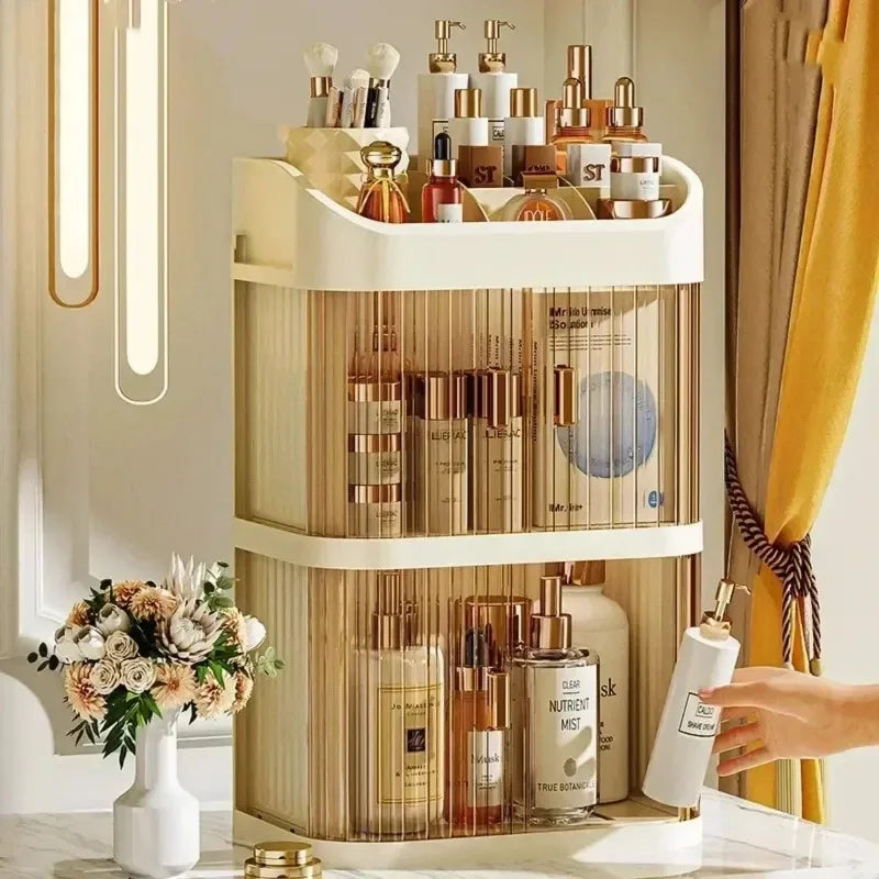 Large Capacity Dressing Table Storage Rack Dust-proof Cosmetic
