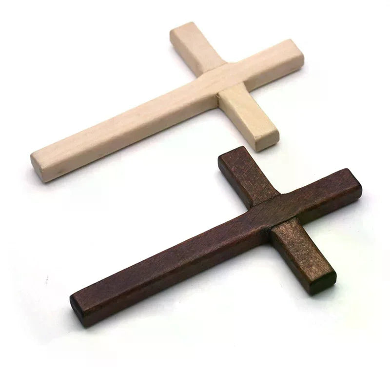 Christian Wooden Cross Hanging Wall Large Long Crucifix Two Zpaxo