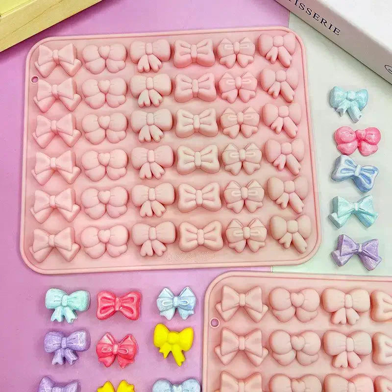 Bow Silicone Molds 6 Different Shapes 36-Cavity Chocolate Fondant Zpaxo